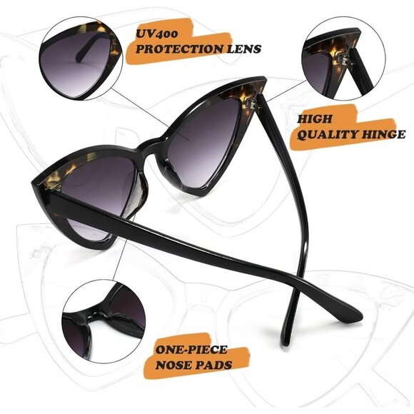 ? Women Black Retro Cat Eye Sunglasses Fashion Cateye Sun Glasses